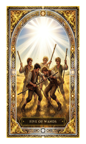 Five of Wands tarot card