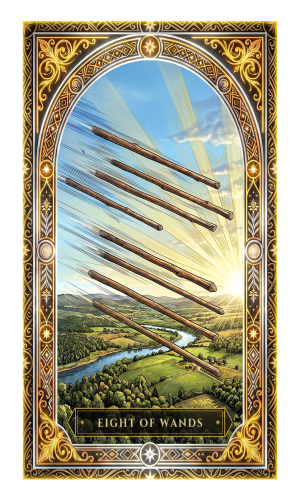 Eight of Wands tarot card