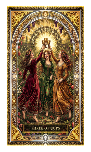 Three of Cups tarot card