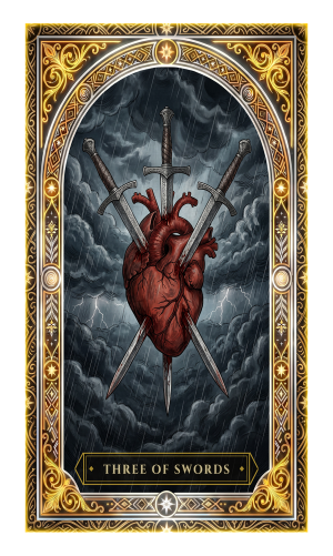 Three of Swords tarot card