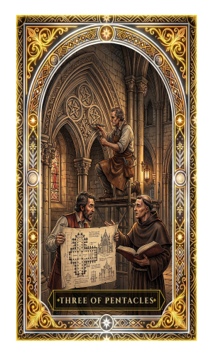 Three of Pentacles tarot card