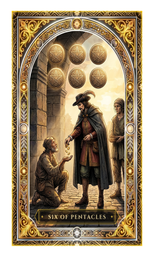 Six of Pentacles tarot card