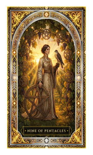 Nine of Pentacles tarot card